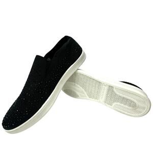 Skecher Street Poppy Easy Shine Rhinestone Sneakers 155078 Women's 9 Black